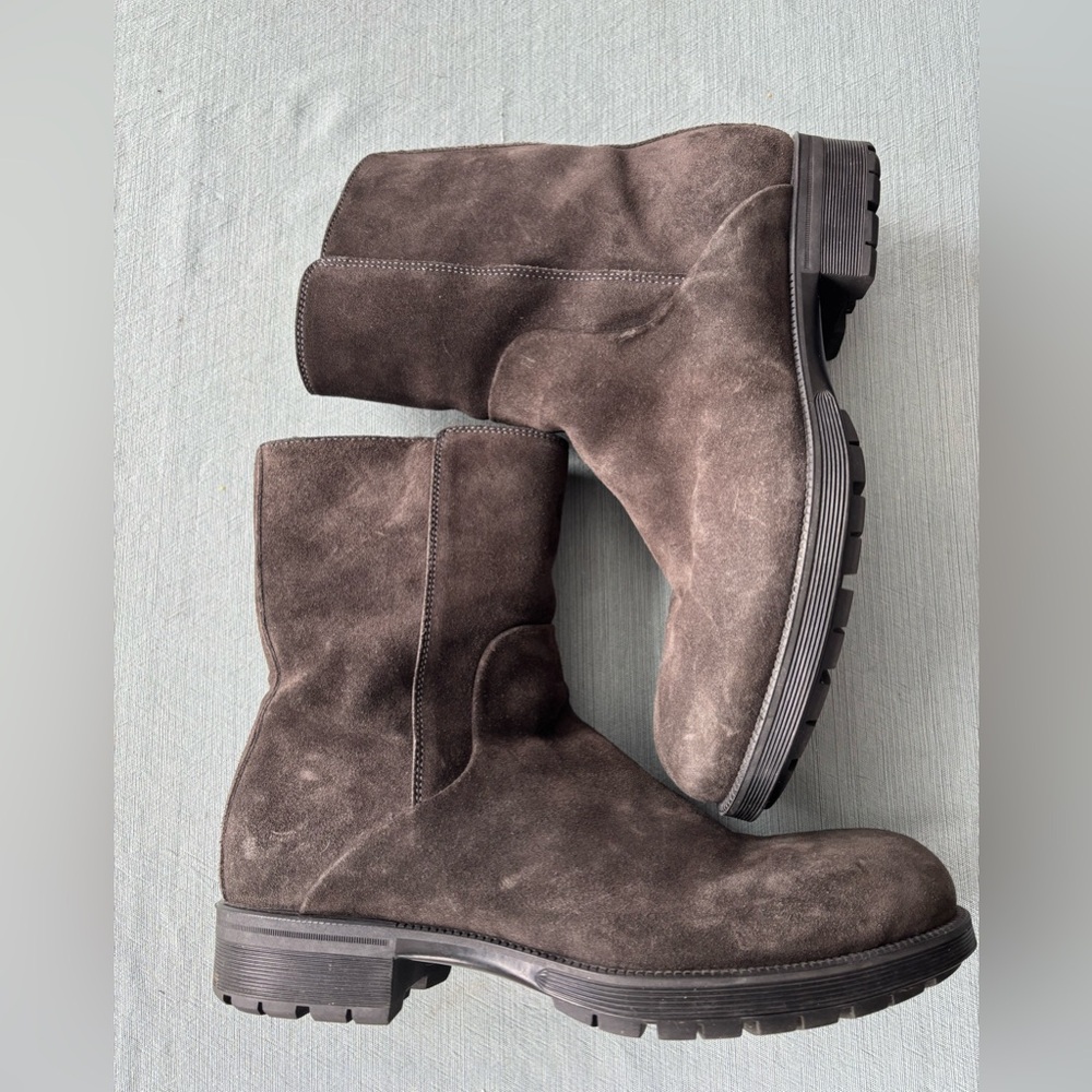 Aquatalia Brown Suede Lined Weatherproof Black Sole 8 Italy - Picture 5 of 7